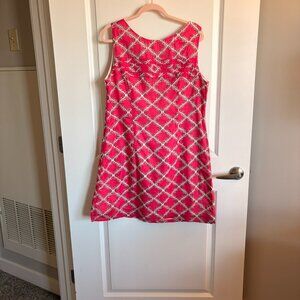 Merona Pink Patterned Summer Cotton A-Line Dress
